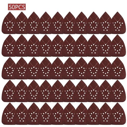 40 Grit Mouse Sander Sandpaper, 50PCS Sanding Pads for Mouse Palm Sanders, Hook and Loop Sandpaper, Triangle Sanding Pads for Black and Decker Mouse Sanders and Many Other Palm Sanders (40 Grit) in Kuwait