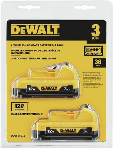 DEWALT 12V MAX* Batteries, 3.0-Ah, 2-Pack (DCB124-2) in Kuwait
