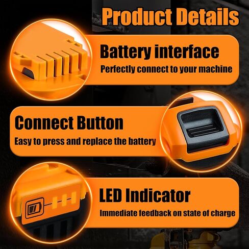 2 Replacement for Dewalt 20V Max Battery:8.0Ah Lithium Batteries | Compatible with Dewalt DCB200 Cordless Power Tools for Craft Woodworker Gardening Work 2 Pack in Kuwait