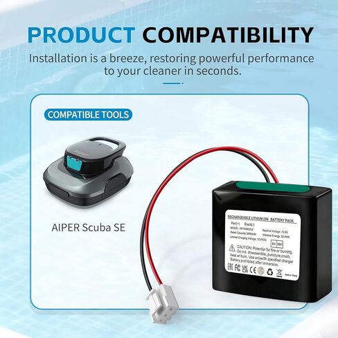 3.0Ah Replacement Battery for Aiper Scuba SE Cordless Pool Vacuum Cleaner | Upgrade from 2600mAh to 3000mAh Battery Only compatible with Aiper Scuba SE Cordless Pool Vacuum Cleaner in Kuwait