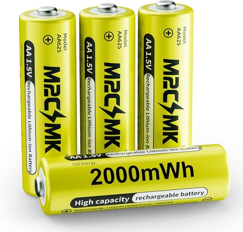 24 Pack Rechargeable AA Lithium Batteries | Double A Batteries, 1.5V Constant Voltage, for Blink Outdoor Cameras & Xbox Controllers, Ideal for High-Drain Devices in Saudi Arabia