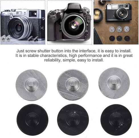 6pcs Shutter Release Button Replacement Flat Convex Concave | White Finish, Easy Installation, Reliable Operation, Improved Hand Feel in Kuwait