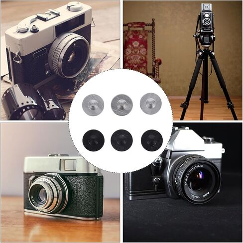 6pcs Shutter Release Button Aluminum Alloy Replacement Camera Button | Flat Convex Concave Styles, White Finish, Easy Installation, Reliable Performance in Kuwait