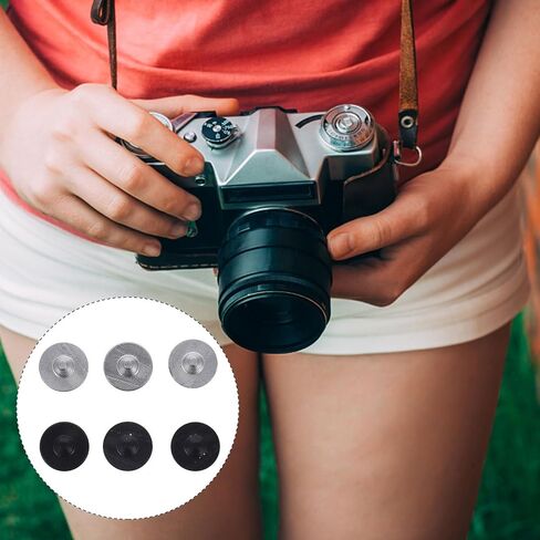 6pcs Shutter Release Button Aluminum Alloy Replacement Camera Button | Flat Convex Concave Styles, White Finish, Easy Installation, Reliable Performance in Kuwait