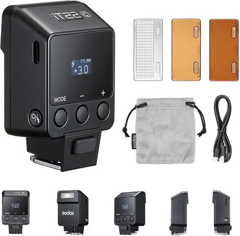 GODOX IT22S TTL Mini Camera Flash for Sony, 1.5s Recycling 700 Flashes,USB-C Charge, Hot Shoe Triggering, with Magnetic Diffuser Filters, Compatible with A7III A7IV A7II A6500 A6300 A6700 Camera in Kuwait