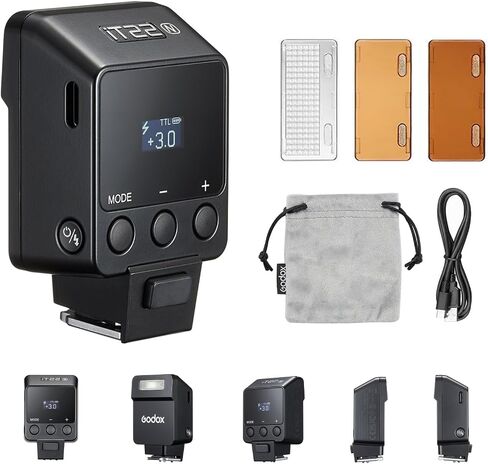 GODOX IT22S TTL Mini Camera Flash for Sony, 1.5s Recycling 700 Flashes,USB-C Charge, Hot Shoe Triggering, with Magnetic Diffuser Filters, Compatible with A7III A7IV A7II A6500 A6300 A6700 Camera in Saudi Arabia