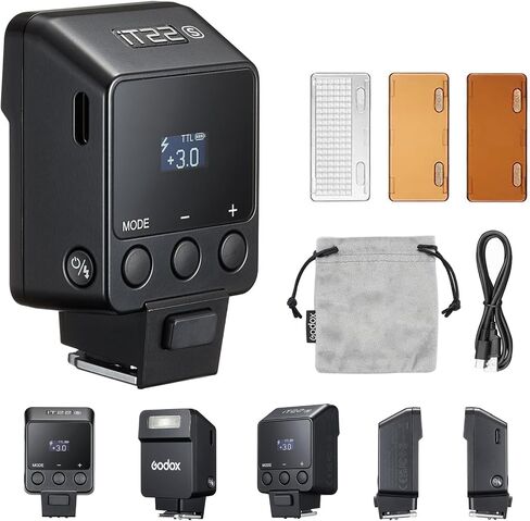 GODOX IT22S TTL Mini Camera Flash for Sony, 1.5s Recycling 700 Flashes,USB-C Charge, Hot Shoe Triggering, with Magnetic Diffuser Filters, Compatible with A7III A7IV A7II A6500 A6300 A6700 Camera in Saudi Arabia