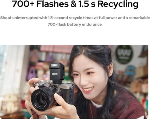 GODOX IT22S TTL Mini Camera Flash for Sony, 1.5s Recycling 700 Flashes,USB-C Charge, Hot Shoe Triggering, with Magnetic Diffuser Filters, Compatible with A7III A7IV A7II A6500 A6300 A6700 Camera in Saudi Arabia