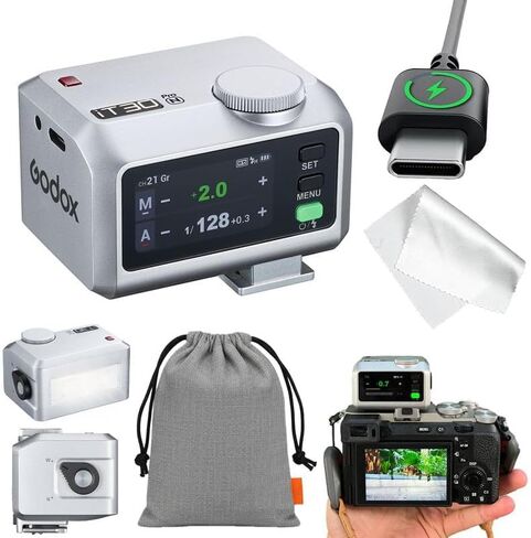 Godox iT30 pro N TTL Mini Flash - GODOX iT30Pro N for Nikon - GoDOx IT30 Pro for Nikon GodOX TTL Flash, Wireless Master & Receiver, HSS 1/8000 Second, 2.4G Wireless, GodOX Flash Silver in Kuwait