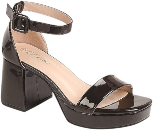 Forever Link Women’s Platform Block Heel Sandals – Open Toe Ankle Strap Chunky Heels, Comfortable Dress Shoes for Party, Wedding, Casual in Kuwait