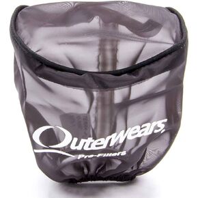 Outerwears Air Filter Wrap, Pre Filter, 3-1/2 in OD, 4 in Tall, Top, Polyester, Black, Each