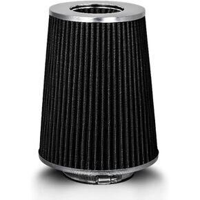 BLACK 3" 76 mm Inlet Cold Air Cone Replacement Performance Washable Clamp-On Dry Air Filter