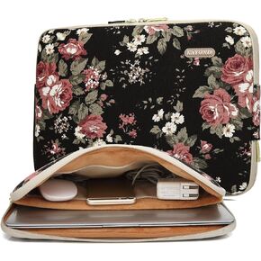 Kayond Canvas Water-Resistant 14 Inch Laptop Sleeve case for 14.1inch Notebook Compute (14-14.1 inch, Red Bohemia)