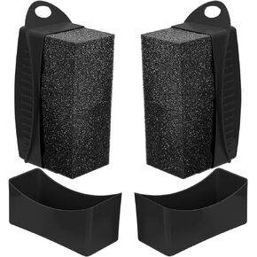 NQEUEPN 2pcs Tire Shine Applicator, Reusable Tire Dressing Applicator Pad with Ergonomic Rectangular Box Auto Detailing Wheel Cleaner Tire Sponge Brush for Car Cleaning Supplies(Grey)