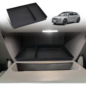 BestEvMod for Ioniq5 Glove Box Organizer Tray Accessories, TPE Material Anti-slip Shock Absorption Storage Box Compatible with 2022-2024 Hyundai Ioniq 5 Accessories