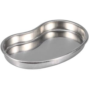 Kidney Dish, Stainless Steel Surgical Curved Tray Emesis Basin Dental Lab Instruments Bowl Reusable Medical Metal Flat Bottom Round Edges Trays Soiled Dressings Medic Waster Dentistry Surgical Utility in Kuwait