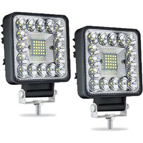 WINBANG LED Tractor Work Lights, 4 Inch LED Pods Lights 123W Square 12V 24V LED Spot Beam Lights Off-Road Lights Driving Light LED Fog Light Bar for Truck Pickup SUV ATV UTV Tractor (10PCS)