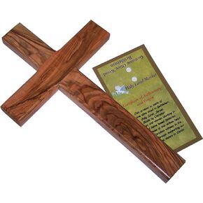 Holy Land Market Olive Wood Cross (9 to 10 inches High)