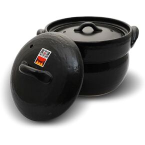 Banko Ware Earthenware Rice Cooker Donabe- Double-Lid Design for Fluffy Rice, English manual included for cooking rice, Even Heating & Enhanced Flavor Experience, Made in Japan (3-4 Cups)