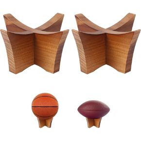حامل كروي خشبي مكون من قطعتين من Vefungyan: حامل عرض لكرة السلة وكرة القدم وكرة الطائرة وكأس التوقيع التذكاري ورف تخزين in Kuwait