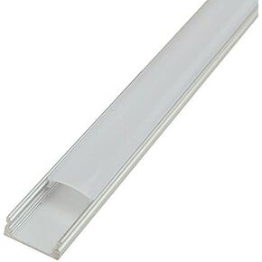 Aluminum Channel System with Cover, End Caps, and Mounting Clips, for LED Strip Installations, U-Shape, Pack of 5x 1m Segments, 1902-U