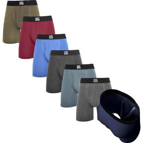 Warriors & Scholars | 6" Inseam Modal Boxer Briefs With Pouch |Chafe Safe Pouch| Mens boxer briefs | Boxer brief for men Pack