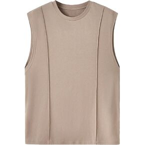 Verdusa Men's Casual Round Neck Sleeveless Work Out Solid Tank Vest Top