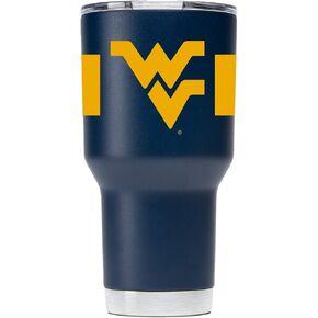 Gametime Sidekicks West Virginia 30oz Navy - Officially Licensed, 18/8 Stainless Steel, Double-walled, Vacuum-insulated, UV LED Printed Logos, Sweatless, Stays Hot/Cold - 360 Wrap in Kuwait