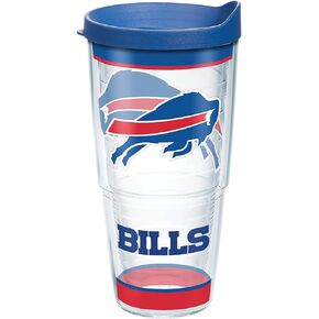Tervis Made in USA Double Walled NFL Buffalo Bills Insulated Tumbler Cup Keeps Drinks Cold & Hot, 24oz, Primary Logo - Red Inner