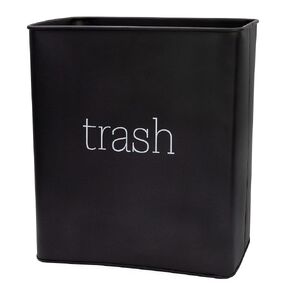AuldHome Design White Enamel Trash Can, Rustic Farmhouse Wastebasket for Bathroom, Bedroom, or Office