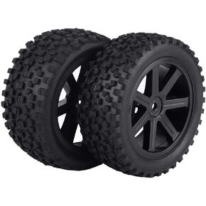 RiToEasysports 4pcs RC Tires,RC Truck Wheel Rubber Tire High Resilience Hex Adapter 12mm Compatible with VRX/LRP ZD Racing Crawler Car (Black) Car Model Accessory in Saudi Arabia