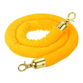 PATIKIL 3.3 Feet Purple Velvet Stanchion Rope, Crowd Control Barrier Rope with Snap Hooks for Posts Stands Queue Divider of Hotel Theater, Golden