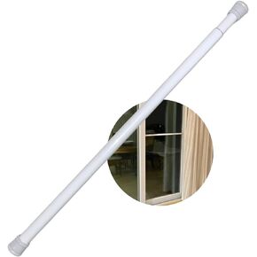 Evelots Adjustable Security Bar for Patio Door, Heavy Duty Sliding Glass Door, Porch, Window Lock Guard, Rubber Ends for Friction, White, 27.5 Inches to 48 Inches Door Jam