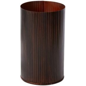 Norah Collection Corrugated Metal Vase, Table Centerpiece for Dried Floral and Artificial Flower, Home DÃƒ©cor Decorative Cylinder Vase (Burnt Copper, 4.5"" x 5.5"")