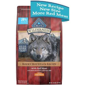 Blue Buffalo Wilderness Natural High-Protein Dry Food for Adult Dogs, with Wholesome Grains, Salmon, 28-lb bag.