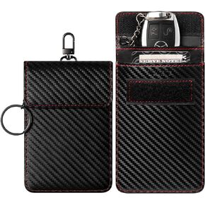 VULKIT 1 Pack Faraday Pouch for Key Fob, Car Key Signal Blocking Bag with Hook and Keyring RFID Anti-Theft Faraday Key Fob Protector