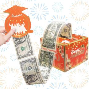 ALIBBON Graduation Money Box for Cash Gift Pull, Money Gift Boxes for Cash, Money Holder for Cash Gift, Money Pull Box for Cash Gift, Money Gift Holder Money Black Gift Box Graduation Gift Box