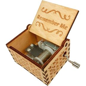 Teykst Remember Me Music Box Gift for Christmas Birthday, Wood Musical Box Gifts for Boys Girls Decoration for Home Musical Boxes Plays Remember Me