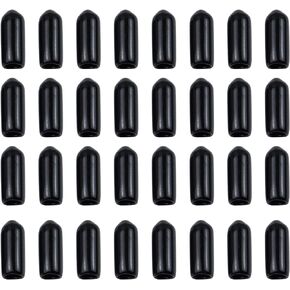 AUEAR, 30 Pack Airbrush Bottles Caps Siphon Bottle Jar Adapter Liquor Spout Covers Prevent Paint Spills Black