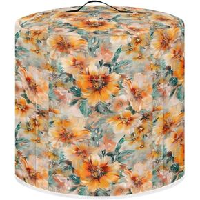 Floral Dragonfly Rice Cooker Covers Waterproof 6 Quart Dust Cover for Appliance Kitchen Accessories Wear Resistant Keep Home Clean and Tidy