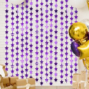 LOLStar 2 حزمة بريق نجوم فضية زينة عيد ميلاد 3.3X6.6 قدم كل نجمة فضية خلفية احباط الستائر هامش، مثالية ل وميض نجمة الطفل دش الذكرى ديسكو حزب الزينة العازبة