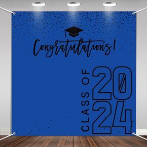 Class of 2025 Graduations Backdrop Congrats Grad Party Photo Background, 6 * 6ft Large Booth Props Congratulations Banner for 2025 Graduation Party Decorations Supplies (White Gold)
