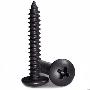 #8 x 1-1/4" Wood Screw 100Pcs Truss Head Phillips 18-8 (304) Stainless Steel Fast Self Tapping Screws Black Oxide…