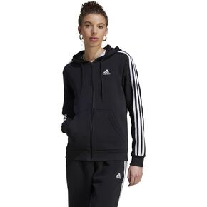 adidas Women's Essentials Full-Zip Hoodie, Black/White, X-Small