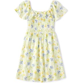 The Children's Place Baby Girls' Short Dressy Special Occasion Dresses, Wildflower White Flutter Sleeve, Small