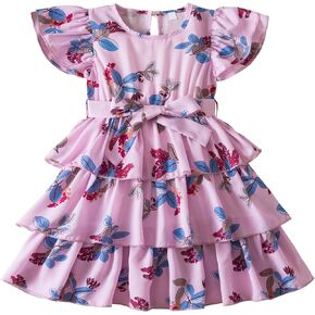 TTYAOVO Little Girl Smocked Dress Princess Casual Summer Sundress