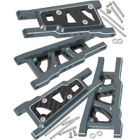 RCHuiWow RC Suspension Arms Upgrades Part for 1/10 Slash 4x4 (VXL)/Rustler 4x4 (VXL)/Stampede 4x4 (VXL),Alloy Front Rear Suspension Arms,Titanium