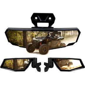 KEWISAUTO Side Mirrors & Rear View Mirror Kit for 2024 RZR XP 1000, Folding Side Mirrors Center Convex Rear View Mirror for Polaris RZR XP 1000/ XP 4 1000 Ultimate/Sport/Premium 2024 Accessories