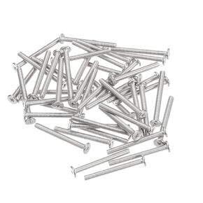 uxcell M3-0.5 x 3mm 50Pcs Flat Round Head Screws 304 Stainless Steel Phillips Drive Machine Screws Hardware Fastener for Furniture Connection