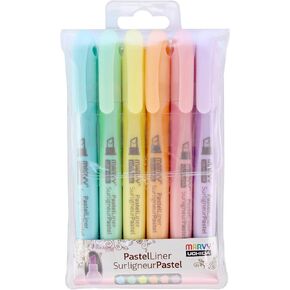 Marvy Uchida Pastel Liner Pen Set Art Supplies, Large Tip, Multiple Colors